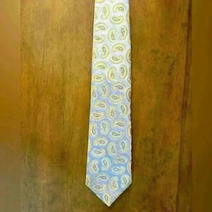 Mens Designer Joseph And Lyman Blue Paisley All Silk Neck Tie